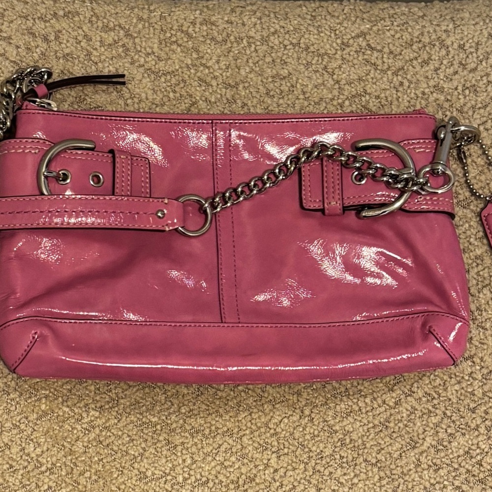 Coach SoHo Buckle East West Patent Leather Slim Shoulder Bag